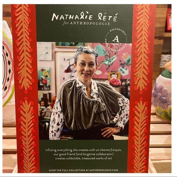 Anthropologie Nathalie Lete Dessert Plate A Partridge in a Pear Tree NEW - Picture 6 of 7